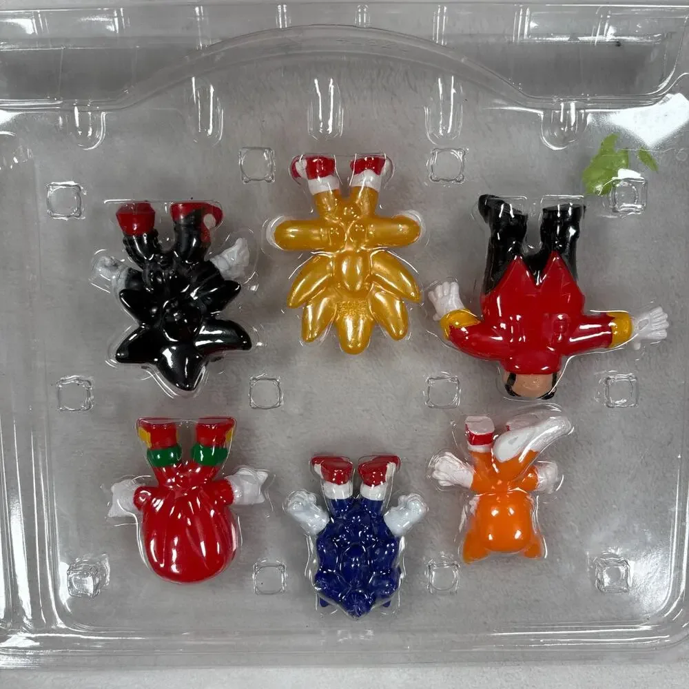 Sonic The Hedgehog Christmas Ornament Figure Lot Of 6 Plastic Clamshell